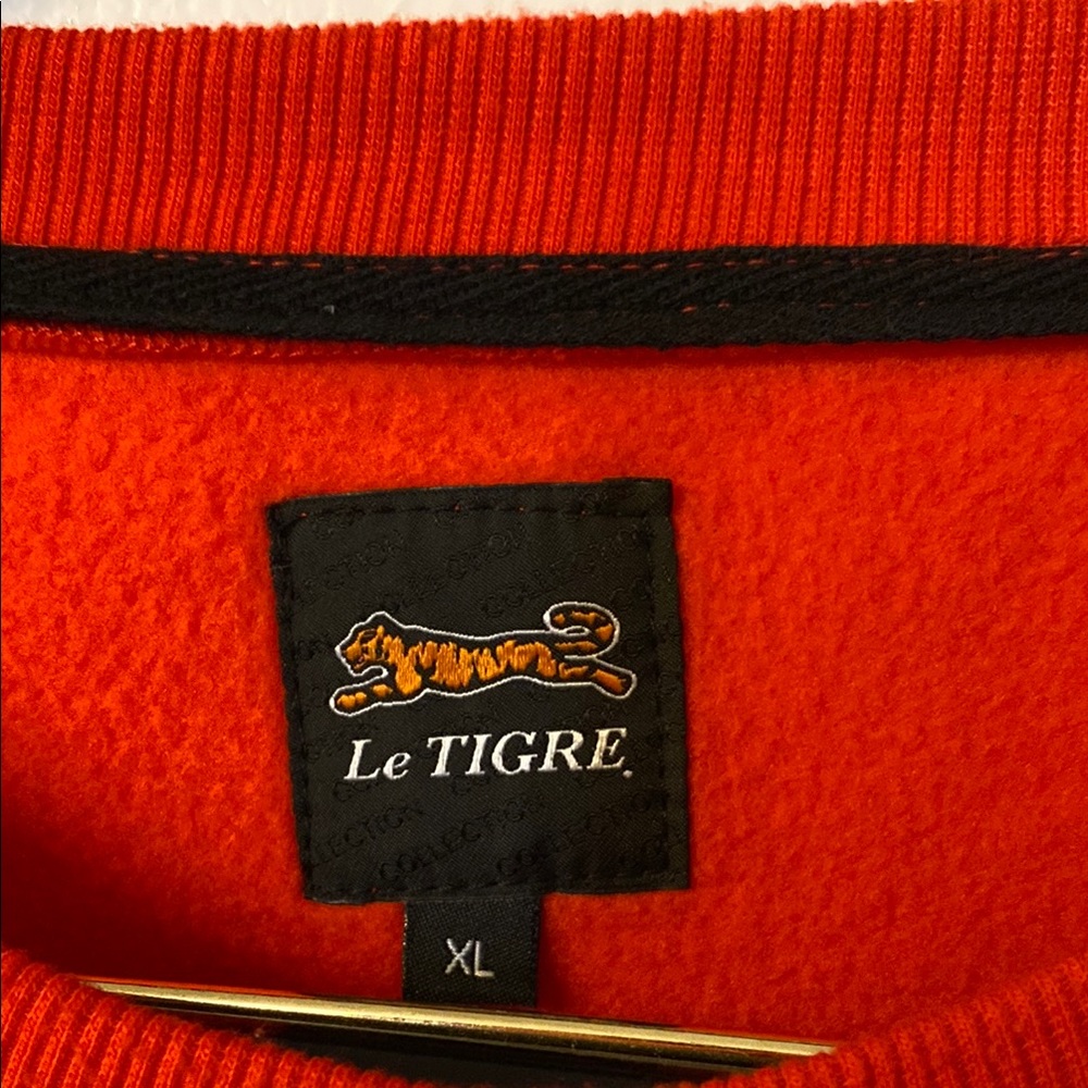Le Tigre Orange Crewneck Sweater Eye-Catching Design - Picture 3 of 6
